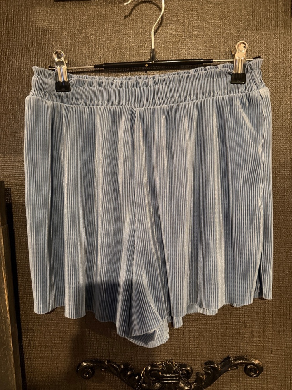 Zara Light Blue Pleated Womens Shorts